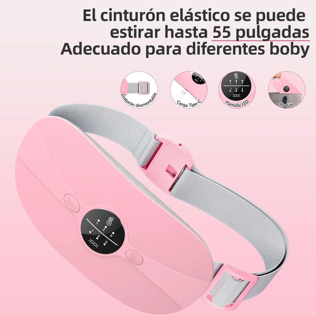 Cinturón de Masaje Abdominal con Calor – Alivio Menstrual Rápido